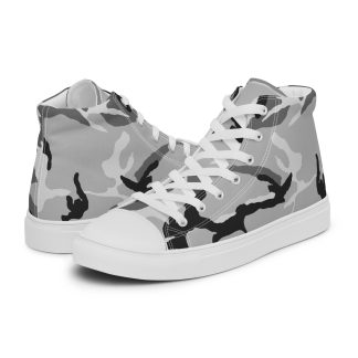 Grey Camo Women’s high top canvas shoes