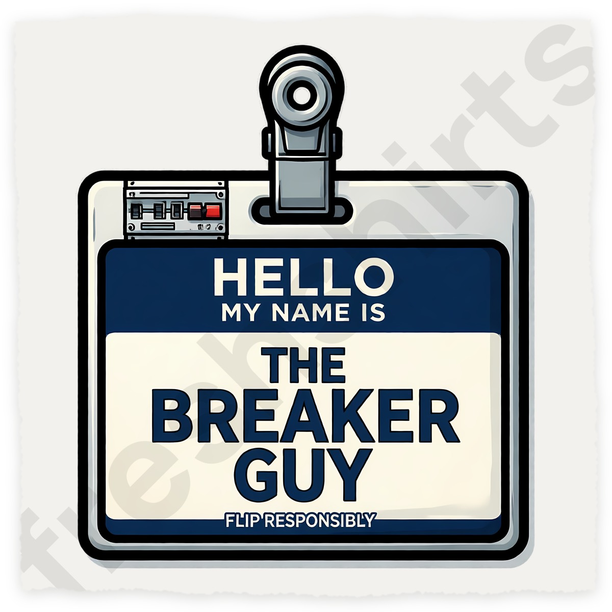 The Breaker Guy Nametag Shirt - Flip Responsibly Electrician Tee