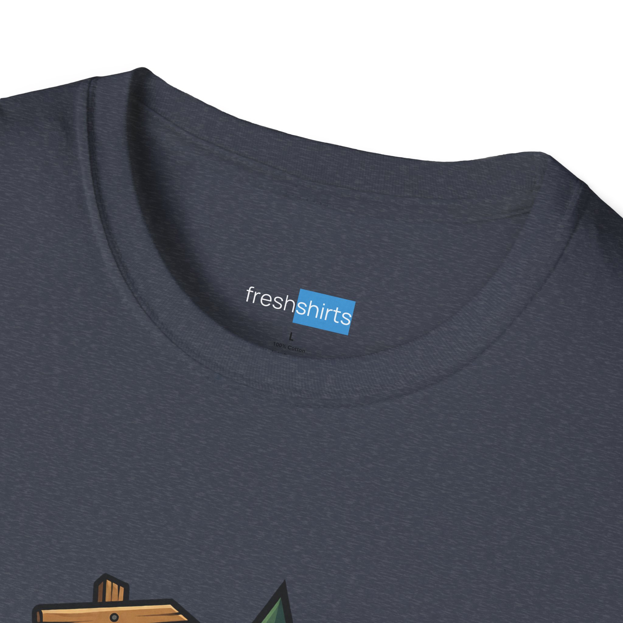 Campground HOA Violation Too Much Fun Shirt - freshshirts neck label on Heather Navy