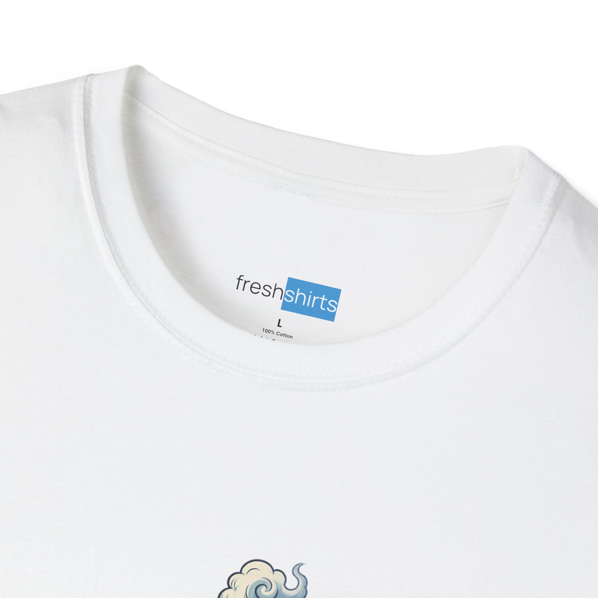 Percolator Patience Campfire Coffee Shirt - freshshirts neck label on White