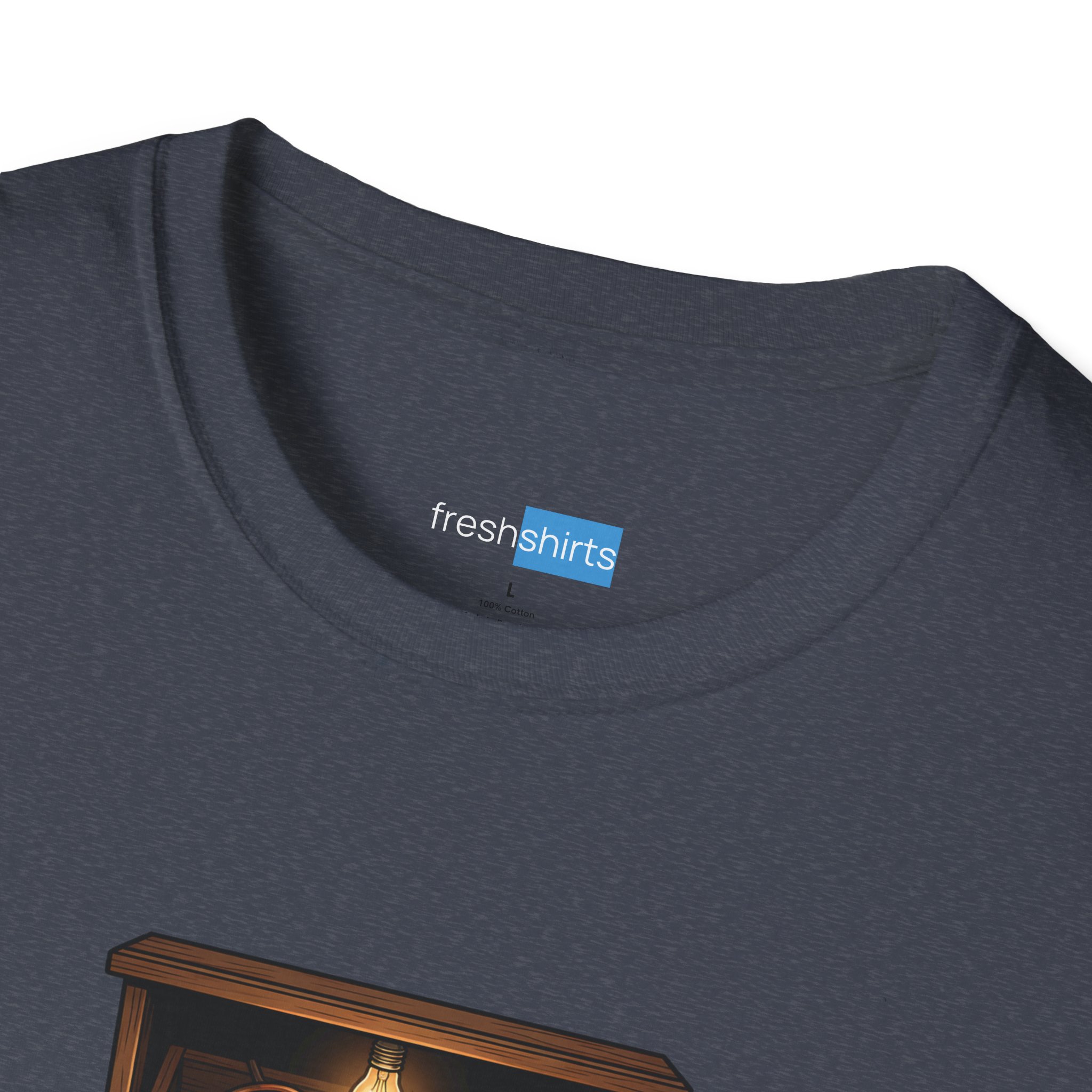 Clipper Graveyard Shirt - Funny Barber Hair Stylist Tee - freshshirts neck label on Heather Navy