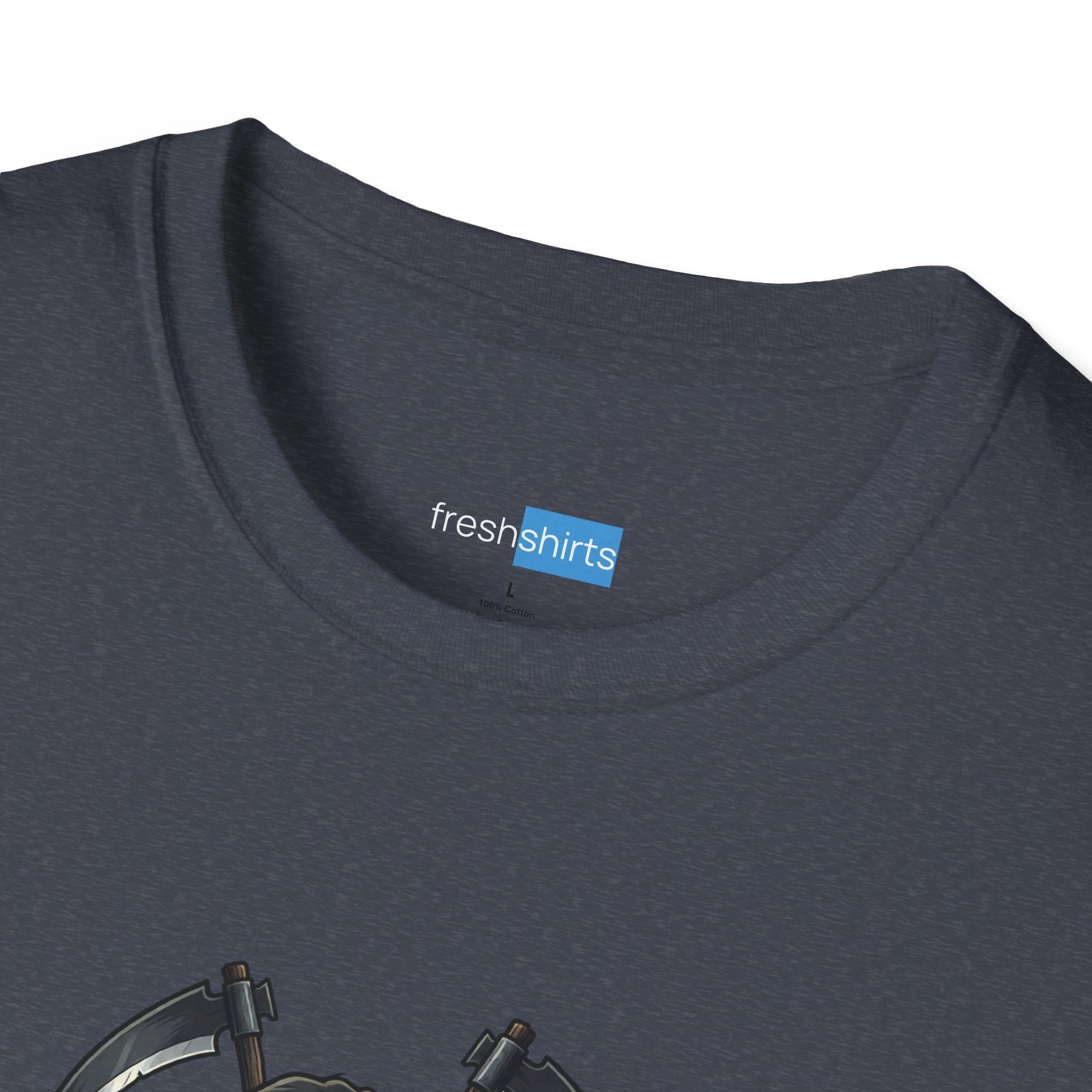 Off The Clock Grim Reaper Shirt - See You Next Halloween - freshshirts neck label on Heather Navy