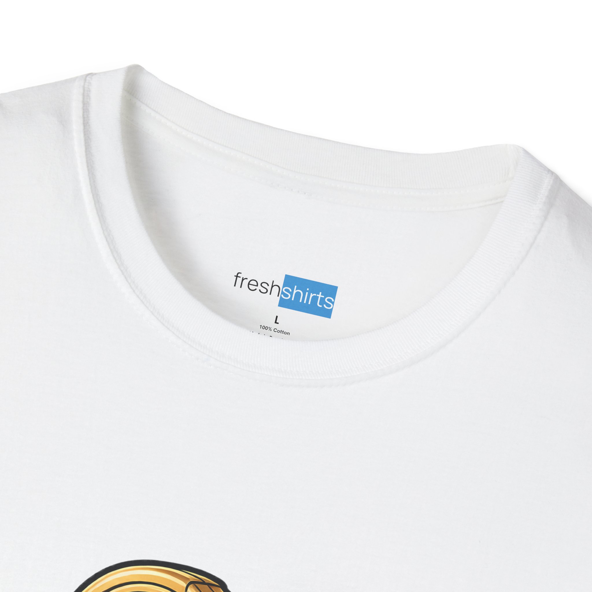Champion Snap Back Speed Tape Measure Trophy Shirt - freshshirts neck label on White