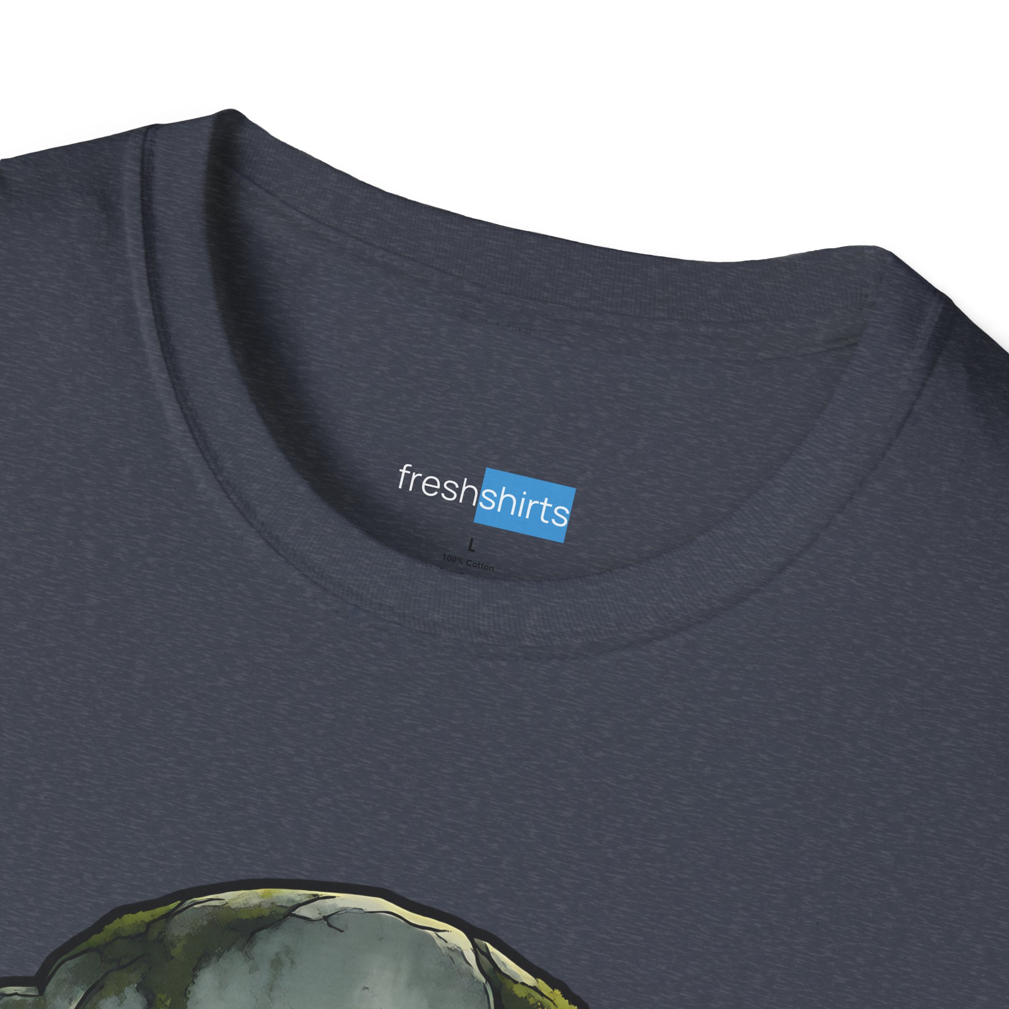 Here Lies My Back Tombstone Shirt - Funny Running Tee - freshshirts neck label on Heather Navy