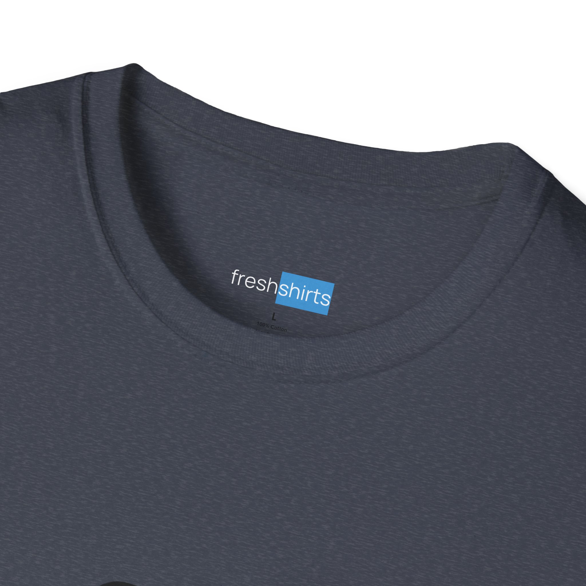 Warrior One Rank Badge Yoga Shirt - Shaky But Proud - freshshirts neck label on Heather Navy