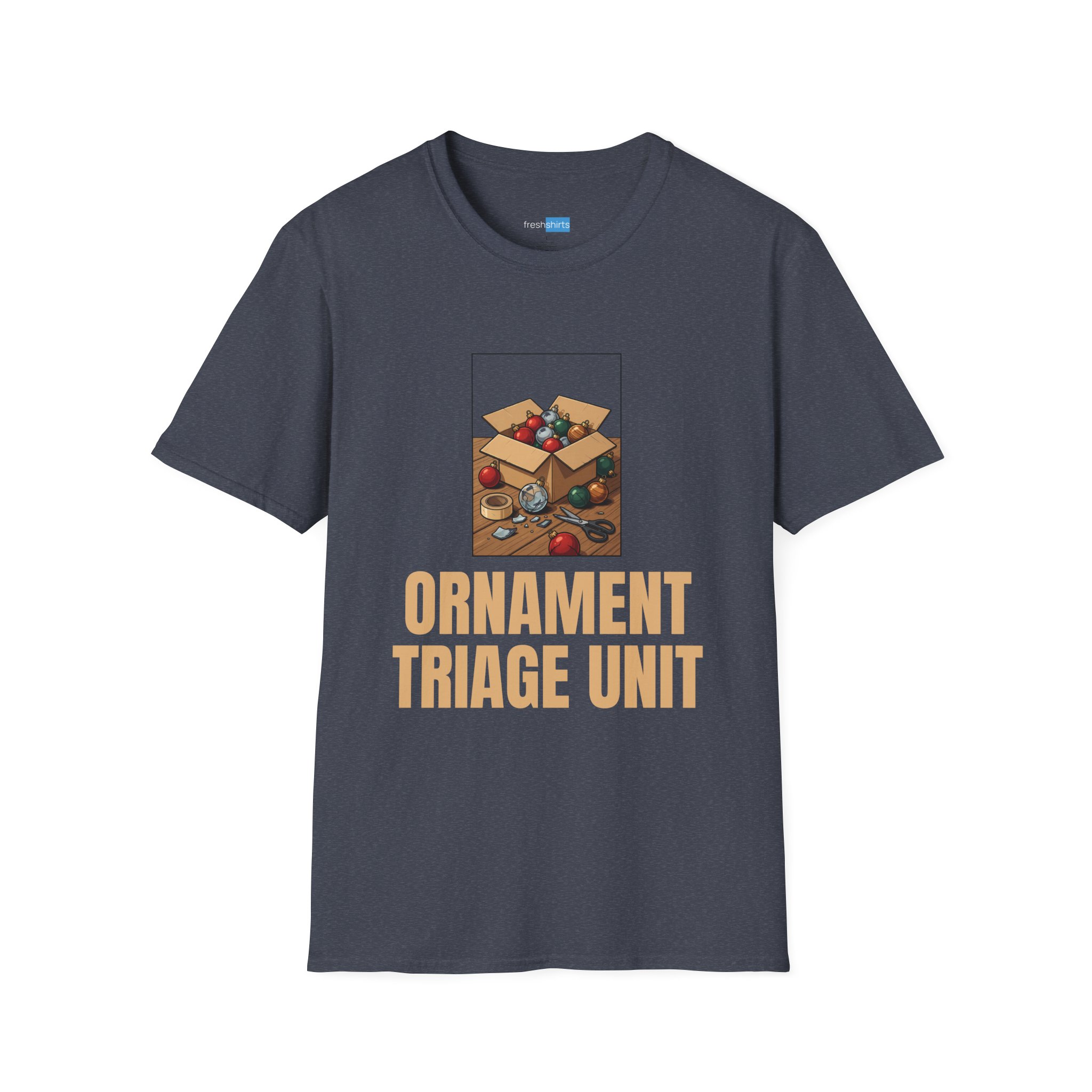 Ornament Triage Unit Christmas Shirt - Heather Navy
