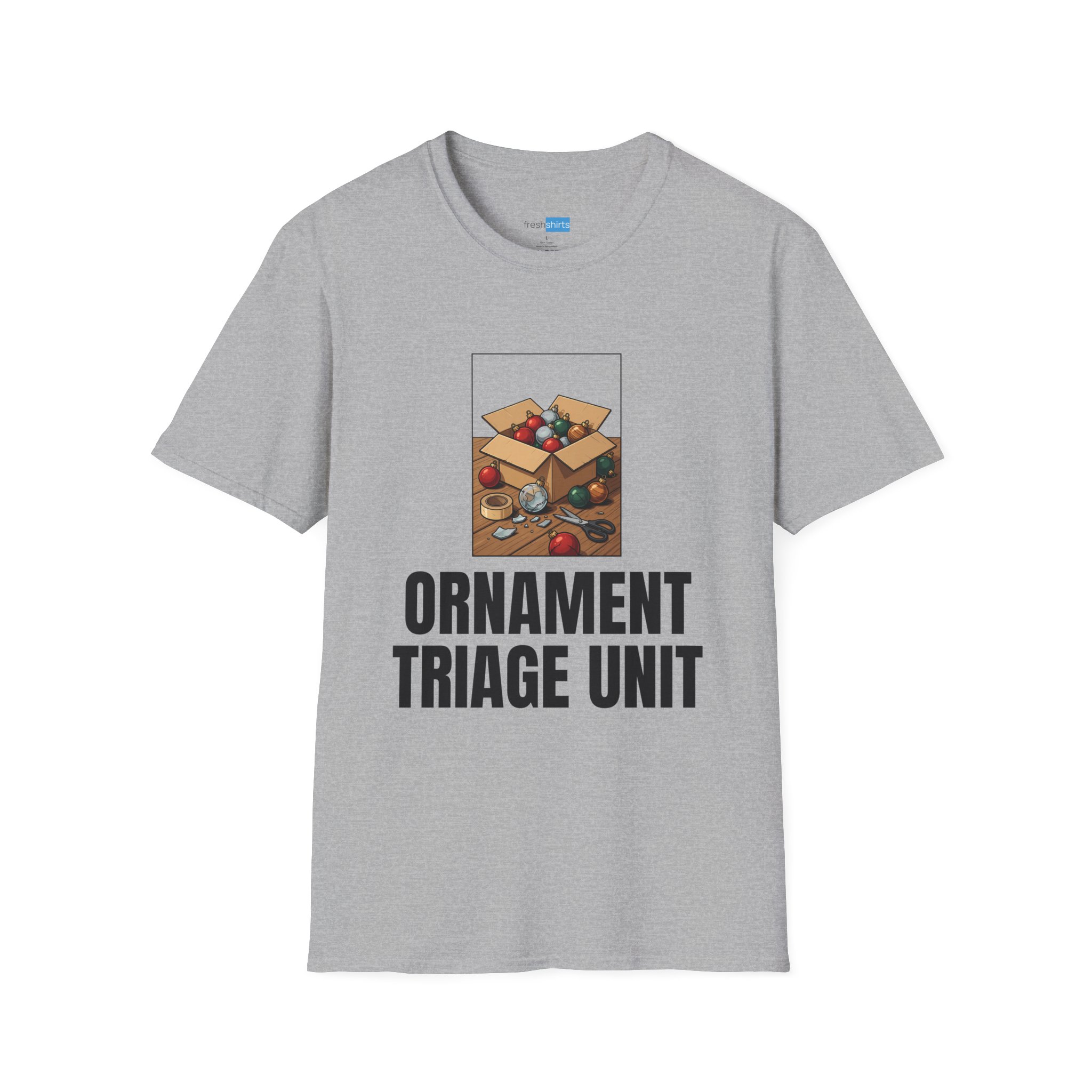 Ornament Triage Unit Christmas Shirt - Sport Grey