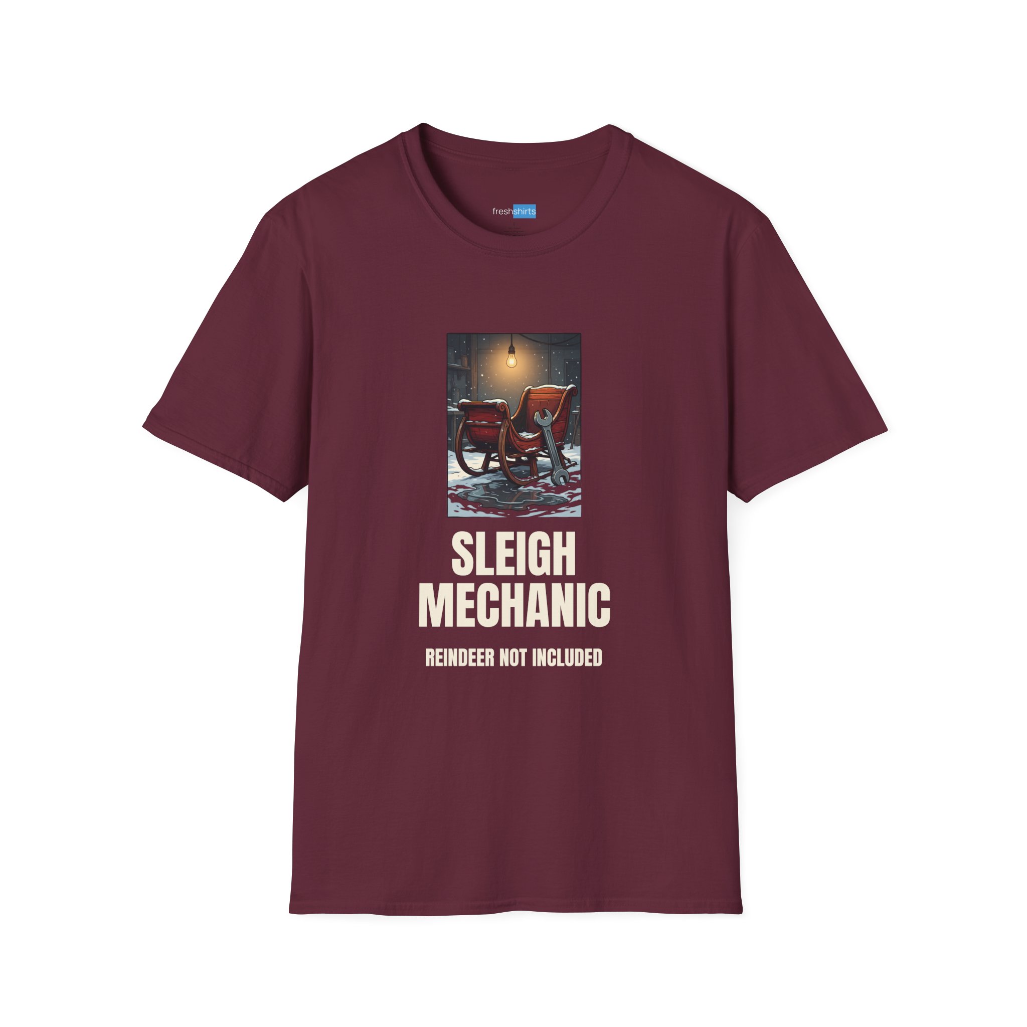 Sleigh Mechanic Reindeer Not Included Christmas Shirt - Maroon