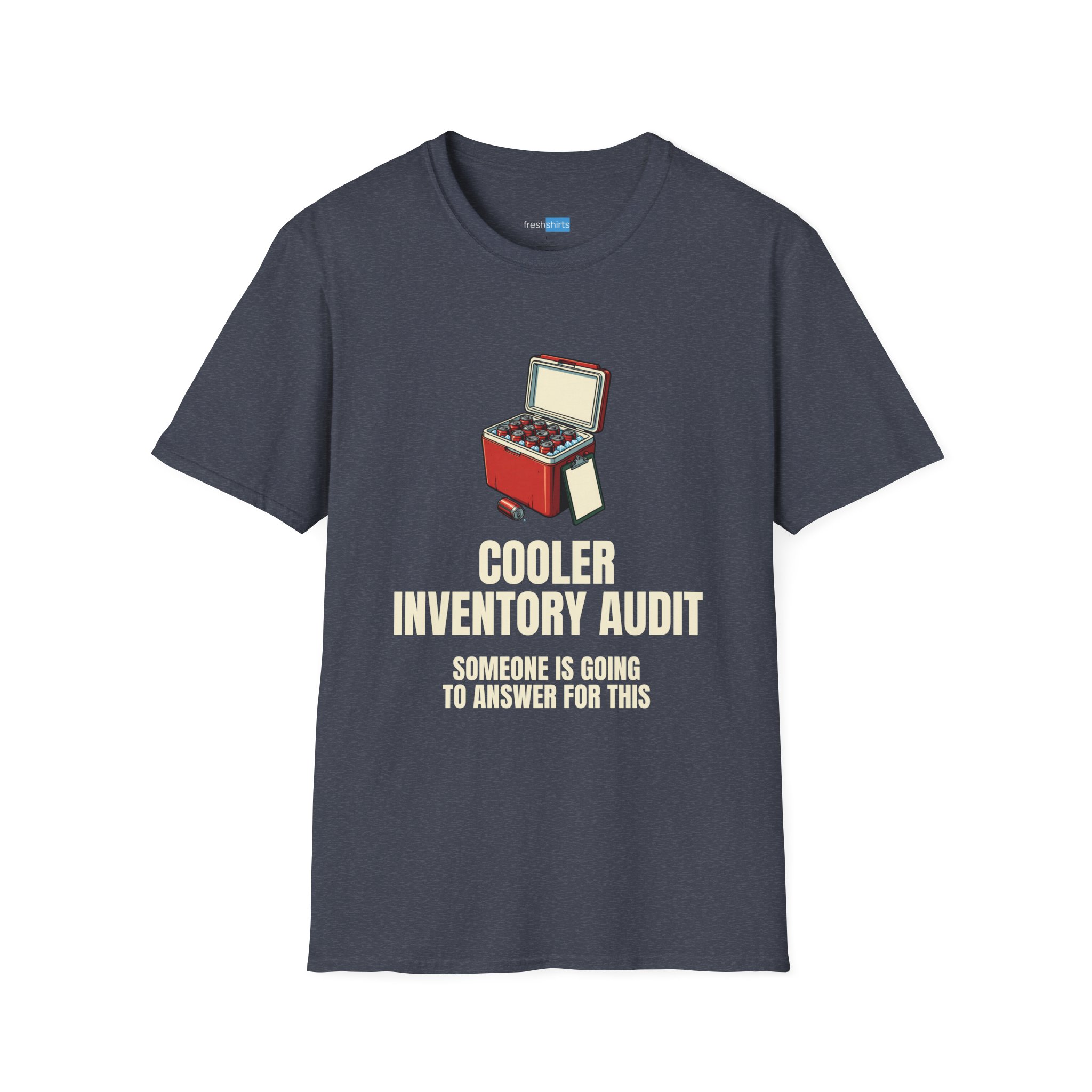 Cooler Inventory Audit Funny Beer Shirt - Heather Navy