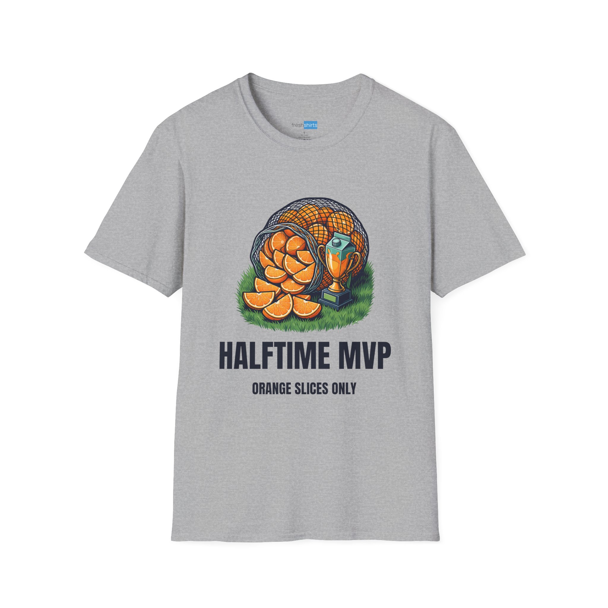 Halftime MVP Orange Slices Only Youth Soccer Shirt - Sport Grey