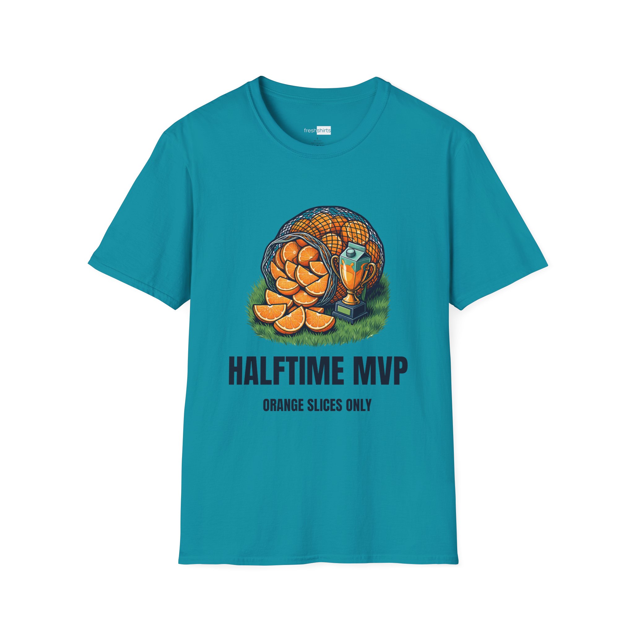 Halftime MVP Orange Slices Only Youth Soccer Shirt - Tropical Blue