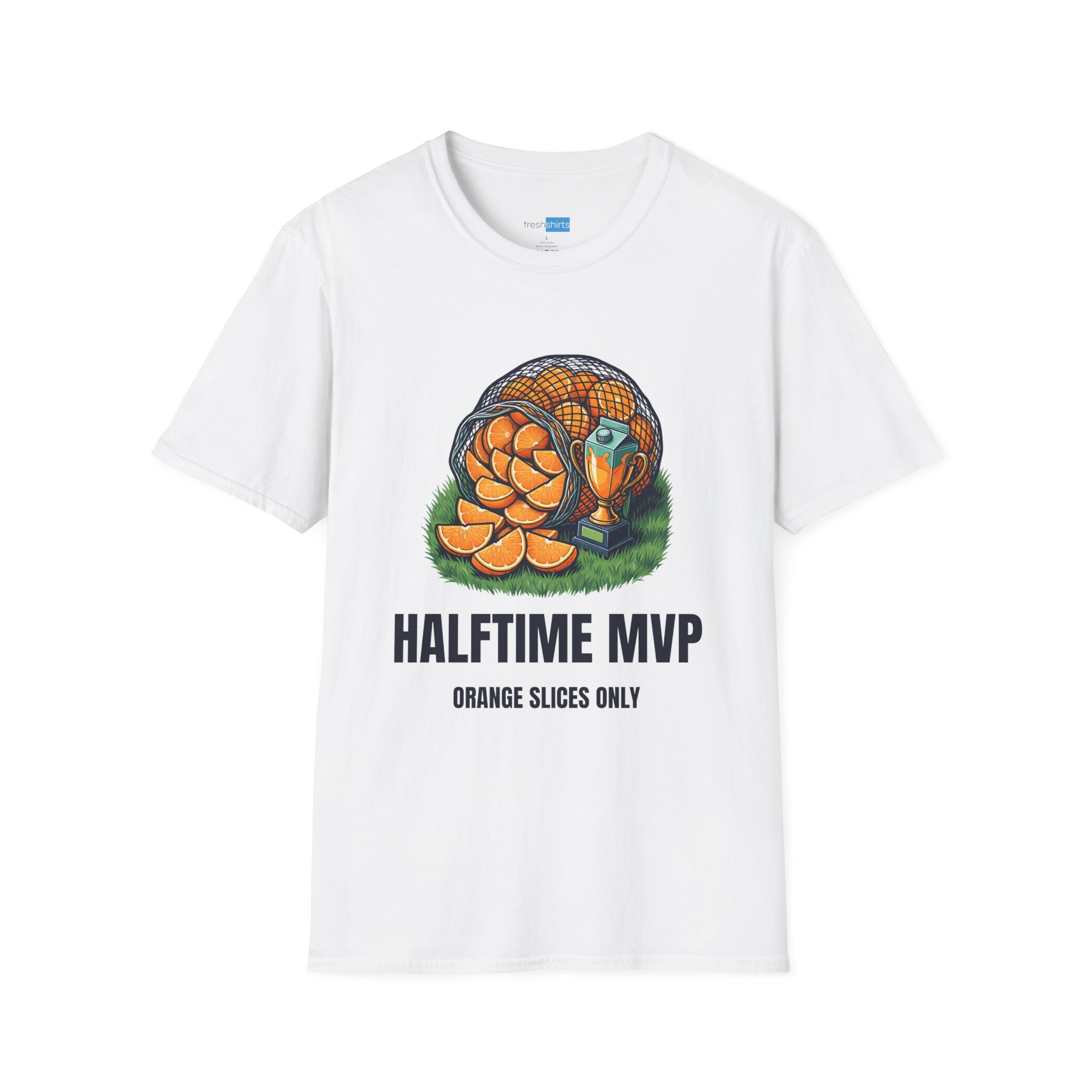 Halftime MVP Orange Slices Only Youth Soccer Shirt - White