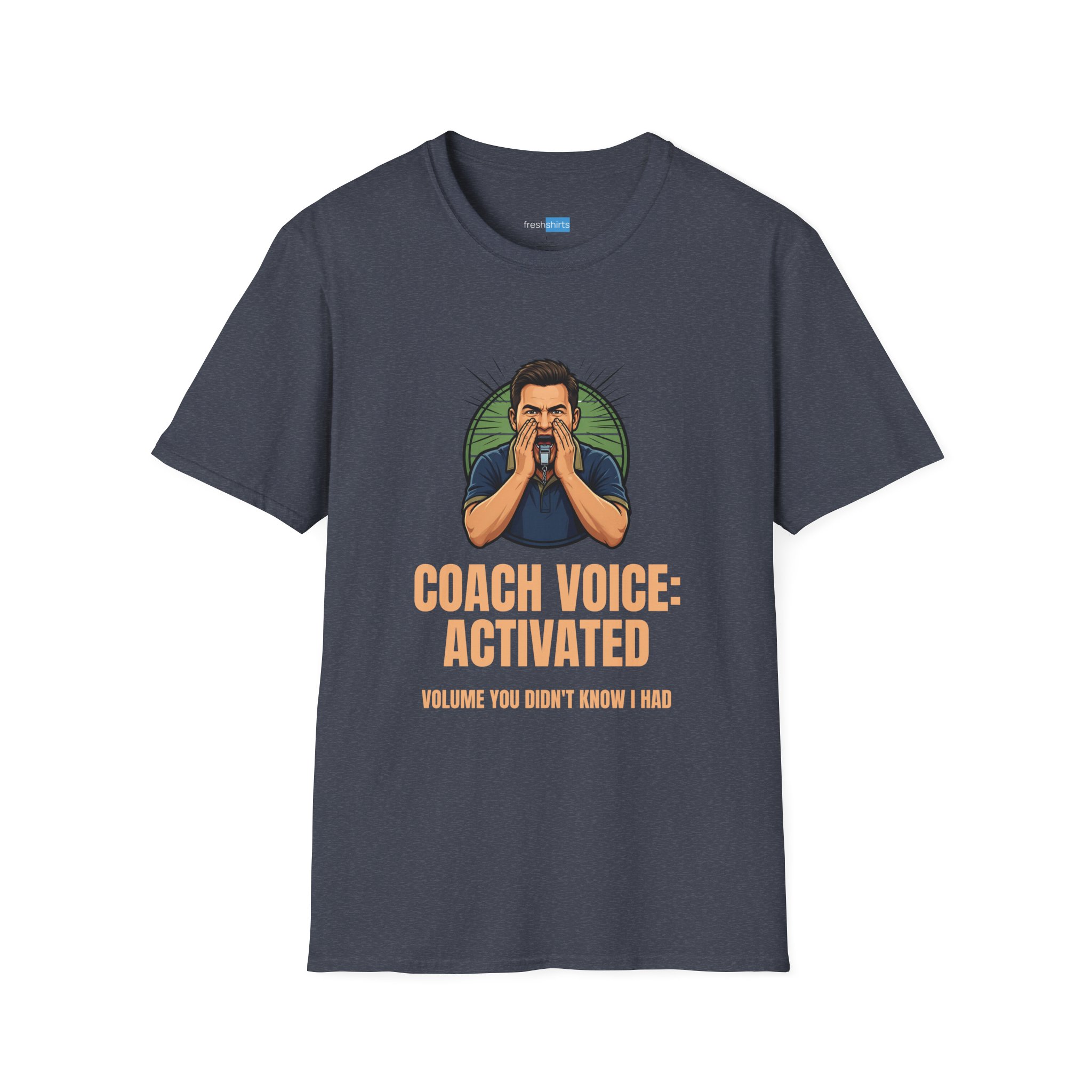 Coach Voice Activated Funny Coach Shirt - Heather Navy