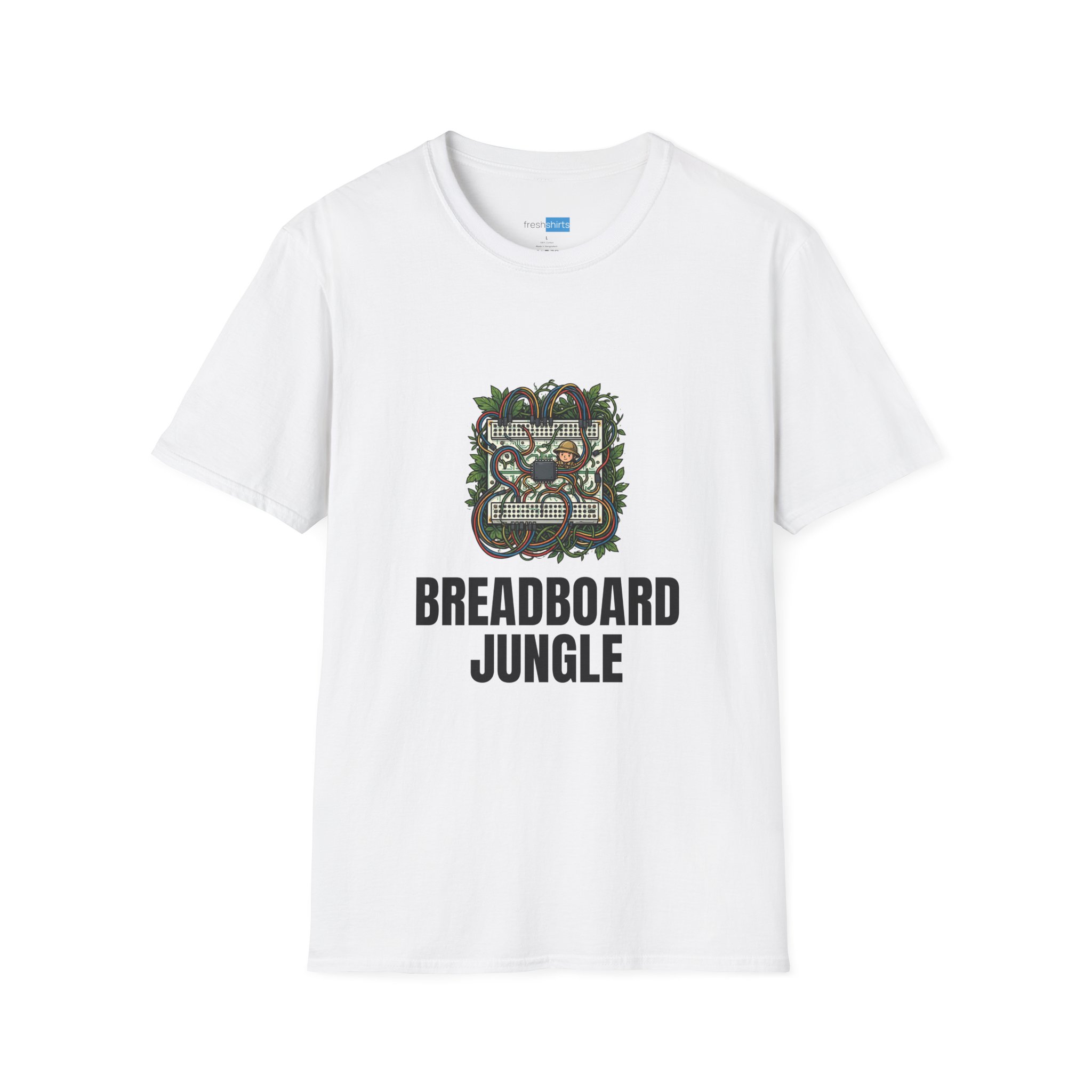 Breadboard Jungle Shirt - Funny Electronics Engineer Tee - White