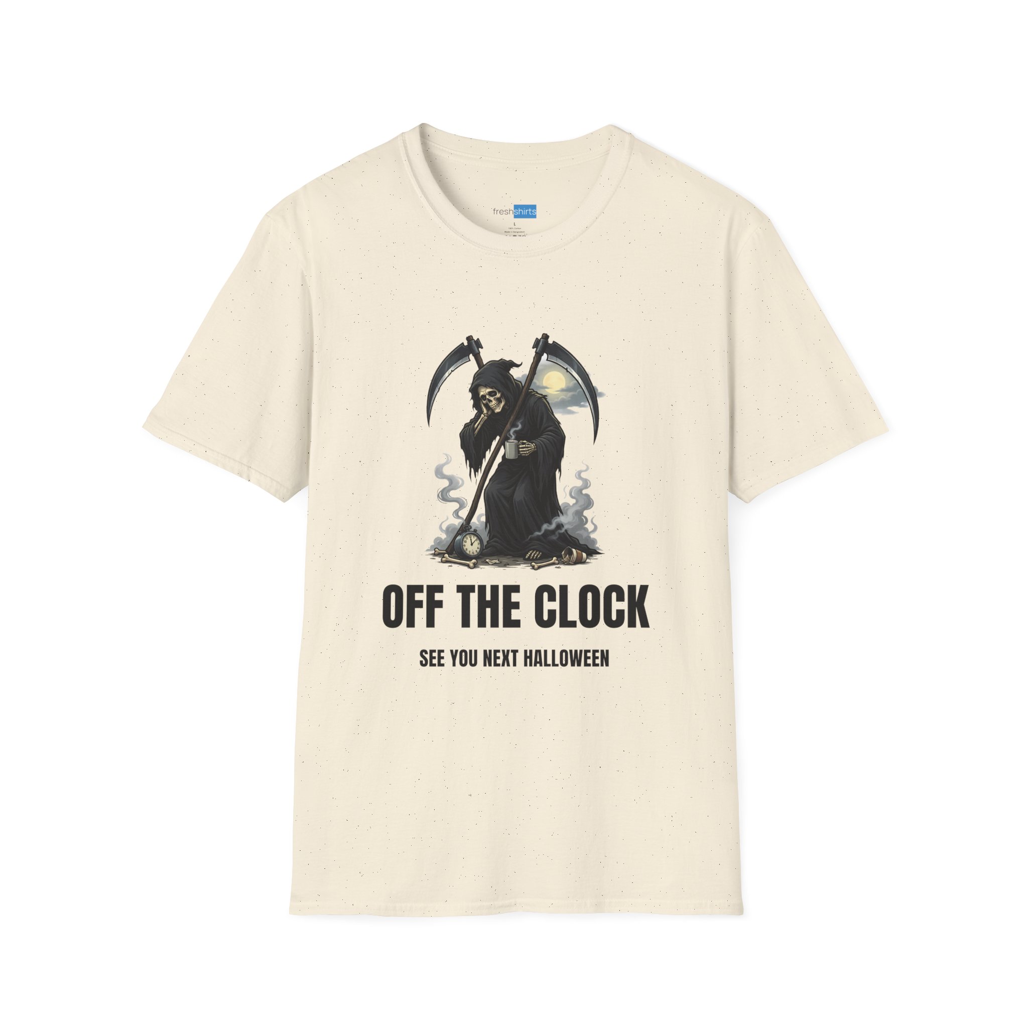Off The Clock Grim Reaper Shirt - See You Next Halloween - Natural