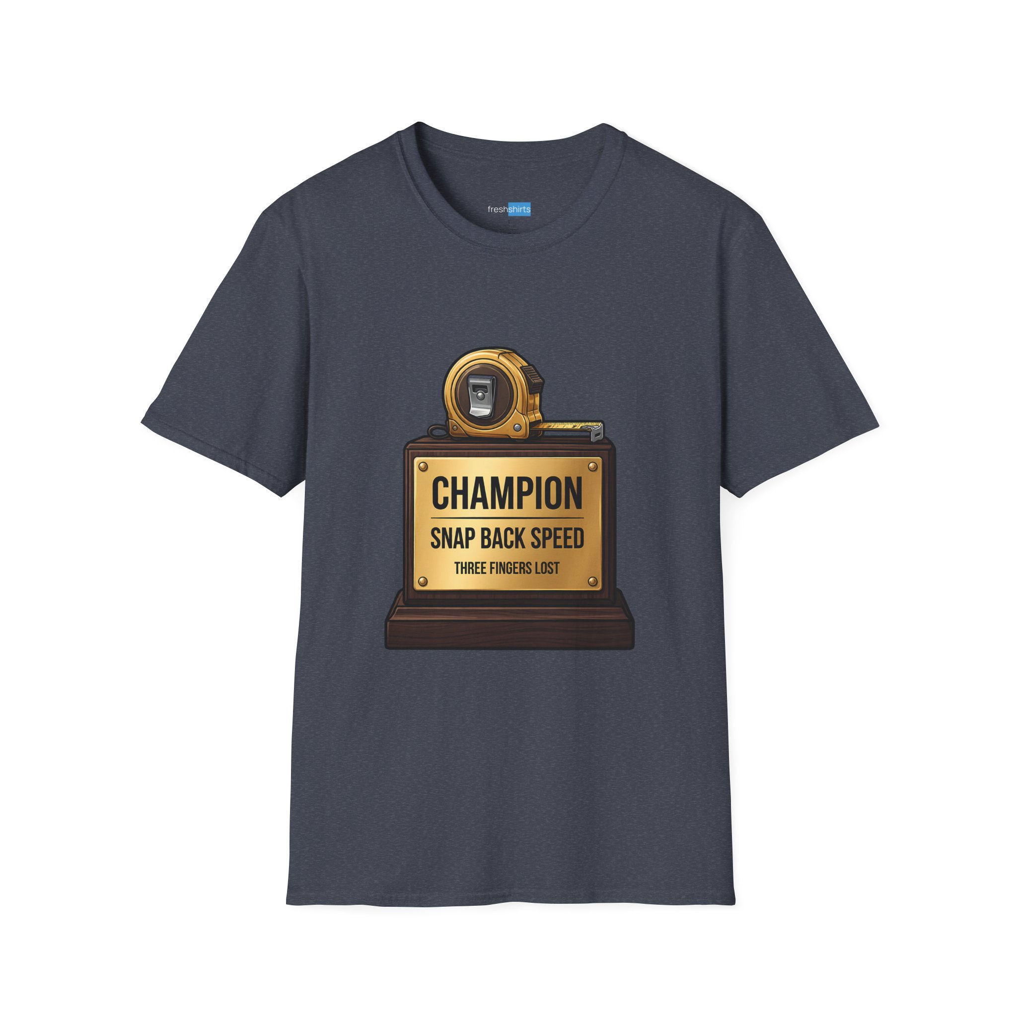 Champion Snap Back Speed Tape Measure Trophy Shirt - Heather Navy