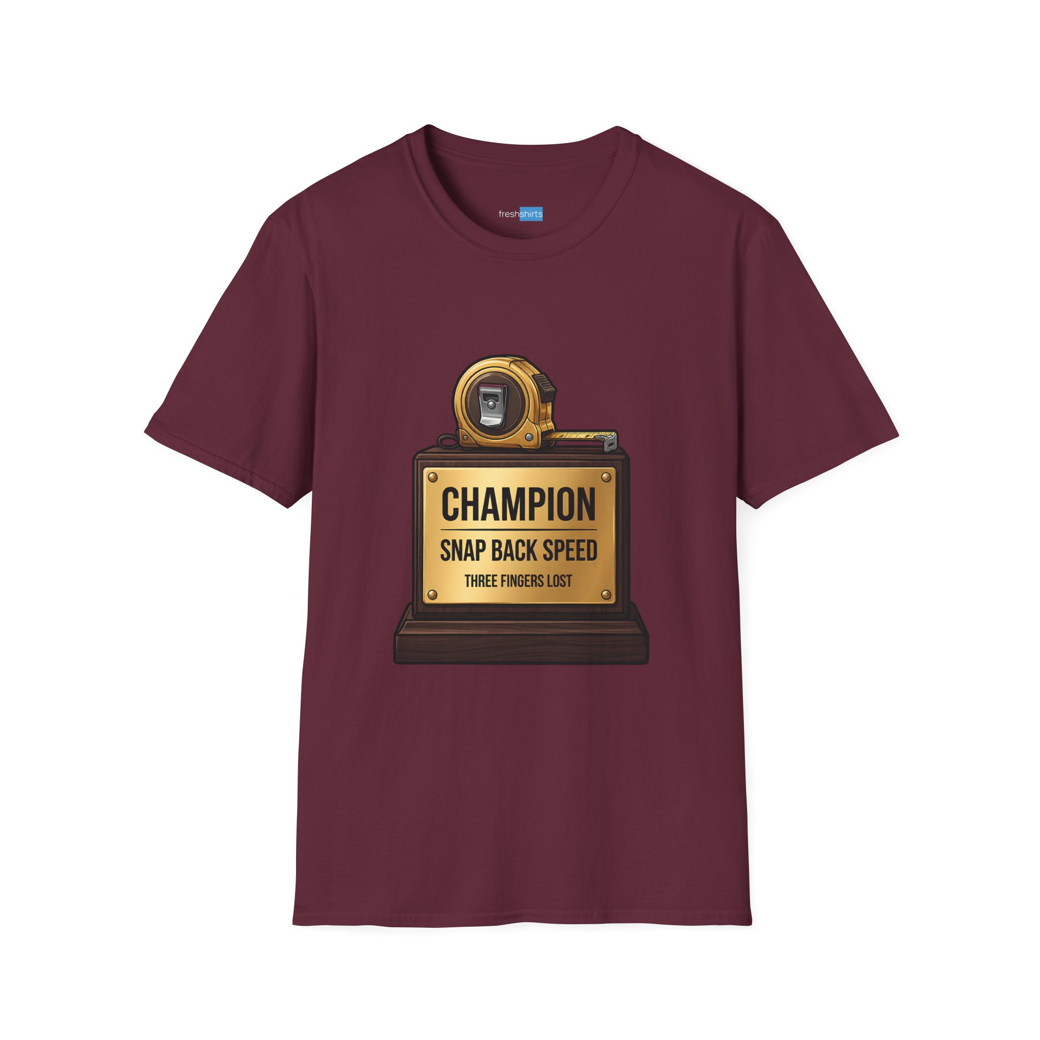 Champion Snap Back Speed Tape Measure Trophy Shirt - Maroon