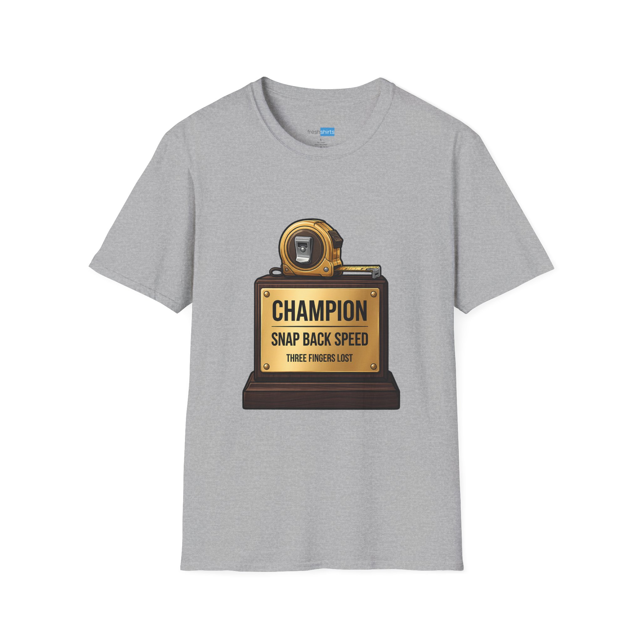 Champion Snap Back Speed Tape Measure Trophy Shirt - Sport Grey