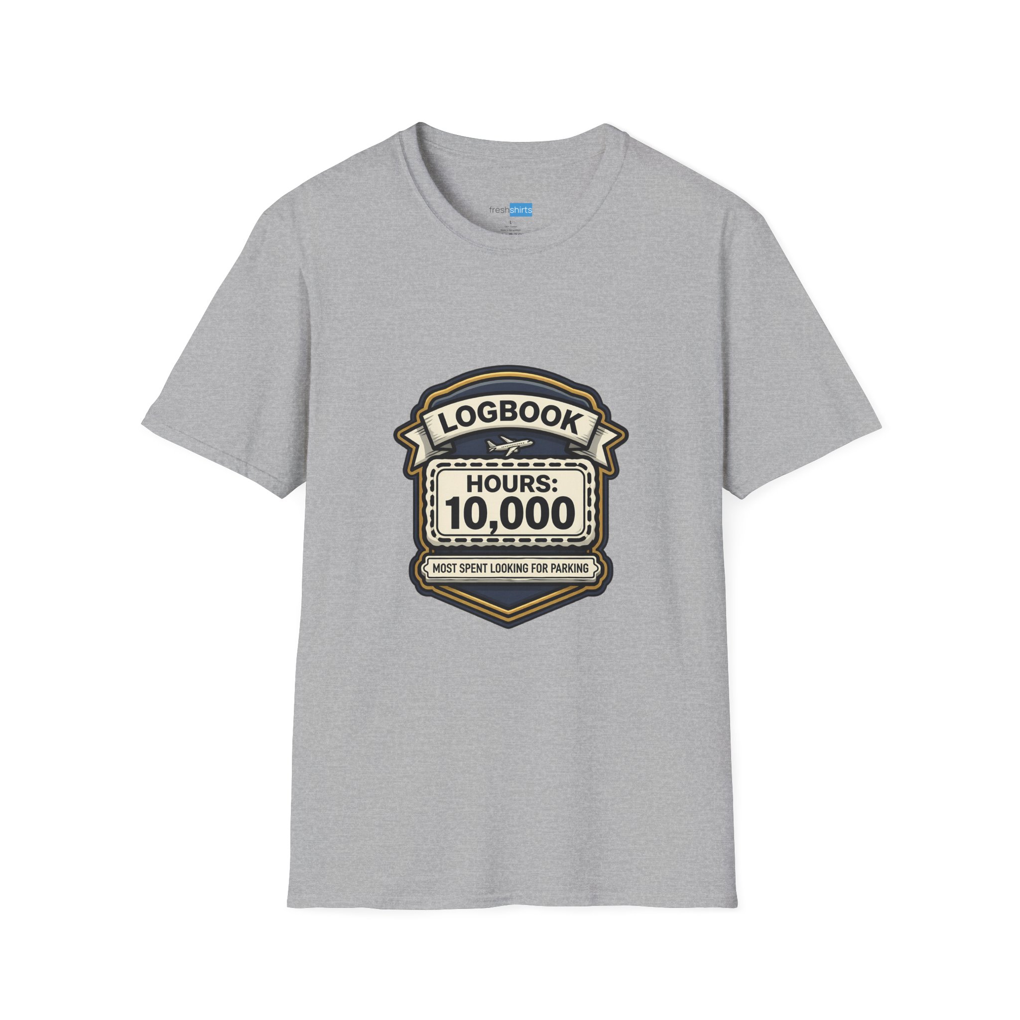Pilot Logbook Hours 10000 Shirt - Most Spent Looking for Parking - Sport Grey
