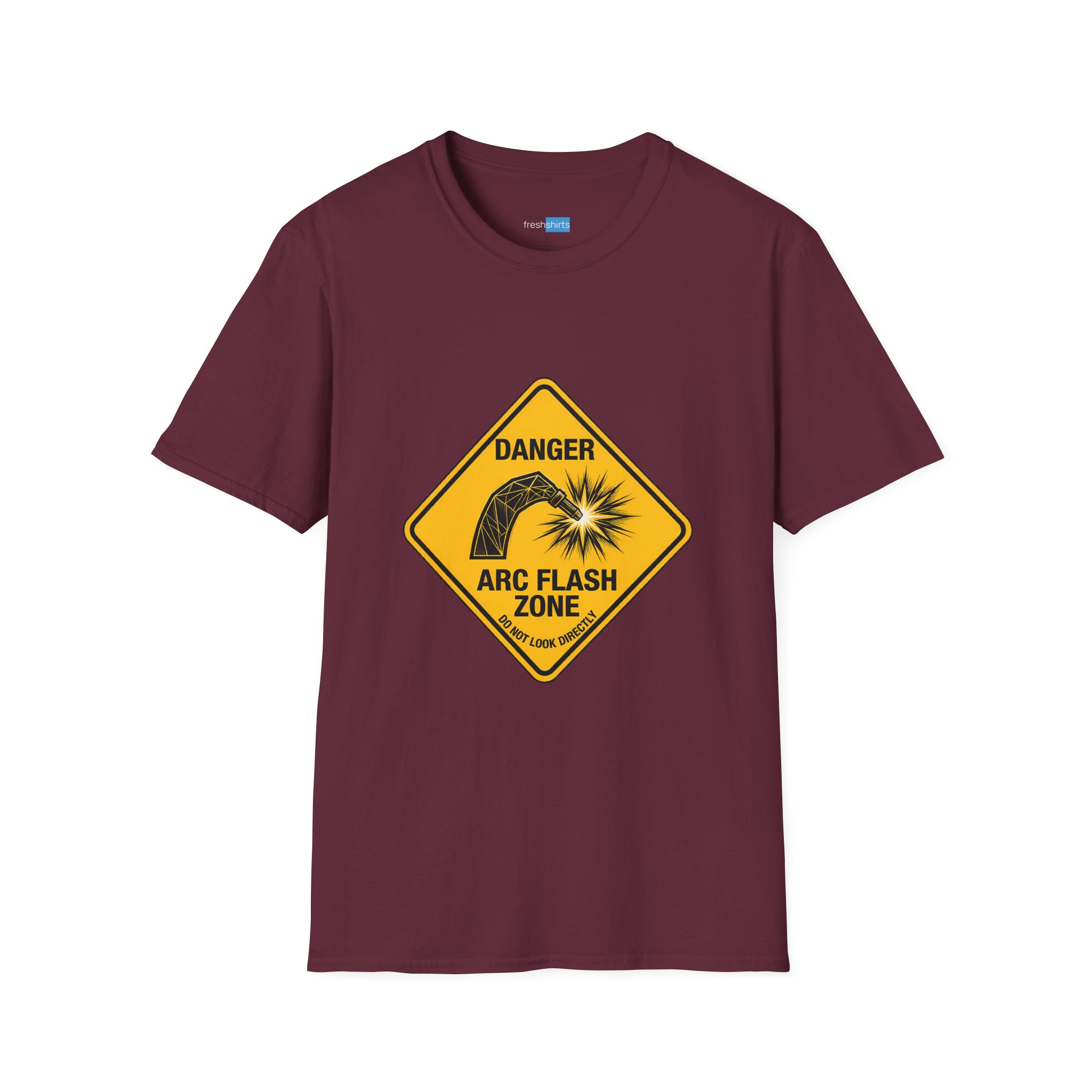 Arc Flash Zone Danger Sign Welding Shirt - Maroon