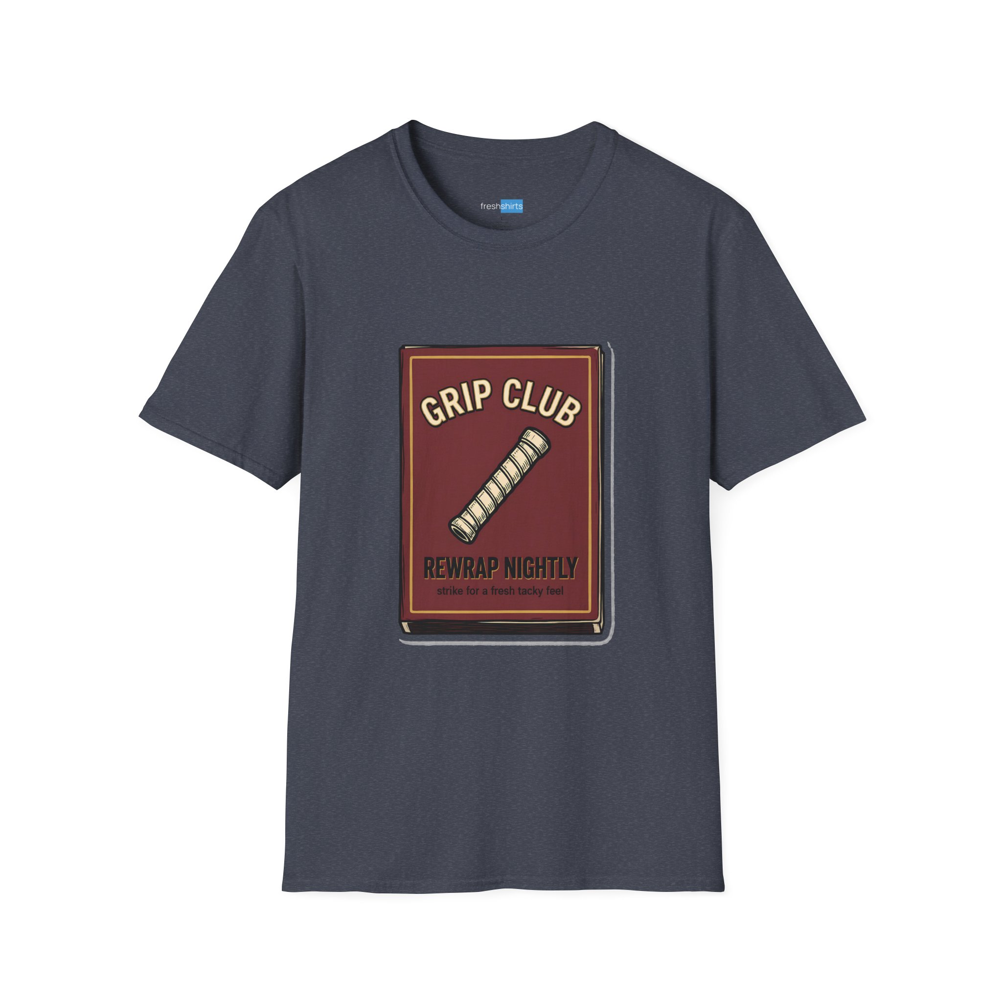 Grip Club Matchbook Tee - Rewrap Nightly Tennis Shirt - Heather Navy