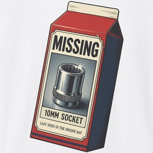 Missing 10mm Socket Milk Carton Shirt - White