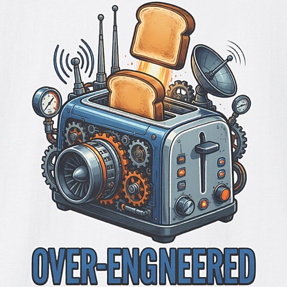 Over-Engineered Toaster Shirt - Funny Engineer Tee - White