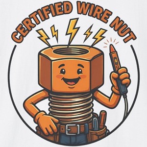 Certified Wire Nut Shirt - Funny Electrician Tee - White