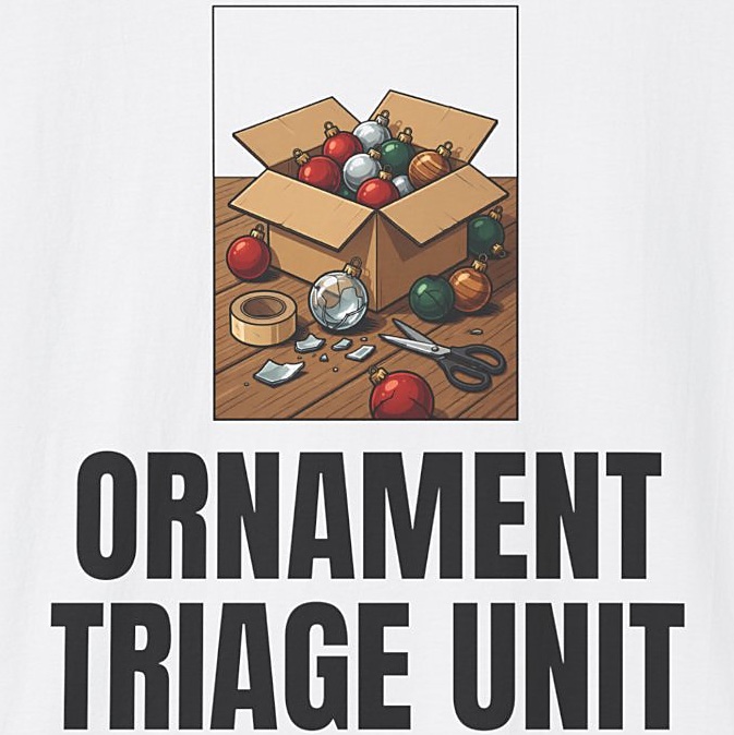 Ornament Triage Unit Christmas Shirt - white