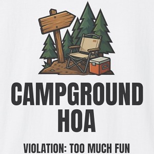Campground HOA Violation Too Much Fun Shirt - white