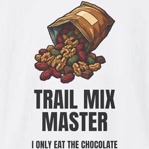Trail Mix Master I Only Eat The Chocolate Shirt - white