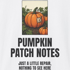 Pumpkin Patch Notes Shirt - Funny Gamer Halloween Tee - white
