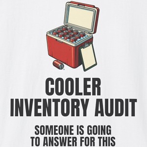 Cooler Inventory Audit Funny Beer Shirt - white