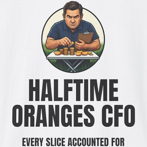 Halftime Oranges CFO Shirt - Every Slice Accounted For - white