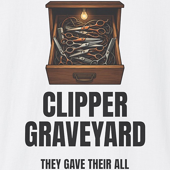Clipper Graveyard Shirt - Funny Barber Hair Stylist Tee - white