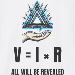 Ohm's Law Shirt - V=IxR All Will Be Revealed Electrician Tee - White