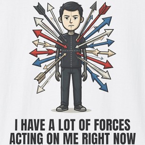 I Have A Lot Of Forces Acting On Me Right Now Physics Shirt - white