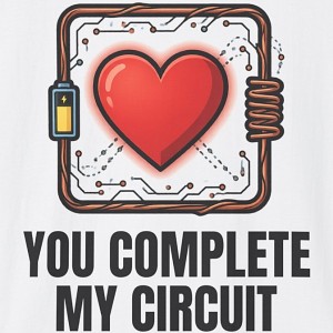 You Complete My Circuit Shirt - Engineer Valentine Tee - white