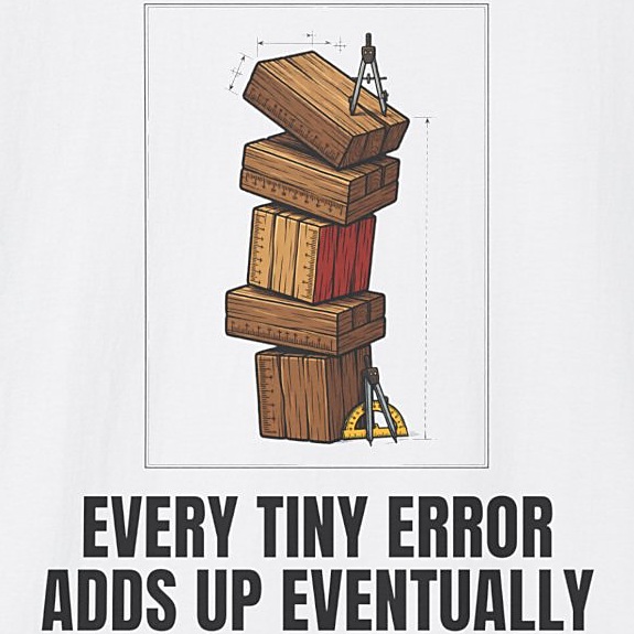 Every Tiny Error Adds Up Eventually Engineering Shirt - White