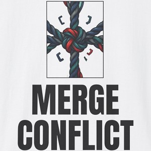 Merge Conflict Shirt - Funny Coding Tee for Programmers - white