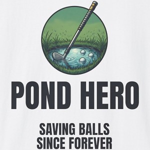 Pond Hero Funny Golf Shirt - Saving Balls Since Forever - white