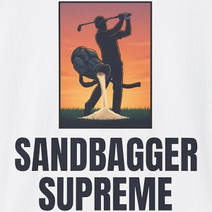 Sandbagger Supreme Golf Shirt - Funny Golfer Sunset Tee - white