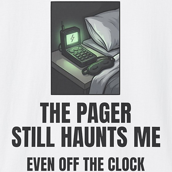 The Pager Still Haunts Me Even Off The Clock Shirt - white