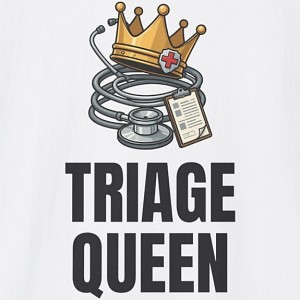 Triage Queen Shirt - Nurse Crown Stethoscope Tee - White