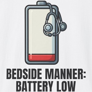 Bedside Manner Battery Low Shirt - Funny Nurse Doctor Tee - white