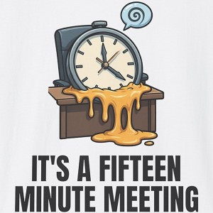 It's A Fifteen Minute Meeting Shirt - Melting Clock Office Tee - white