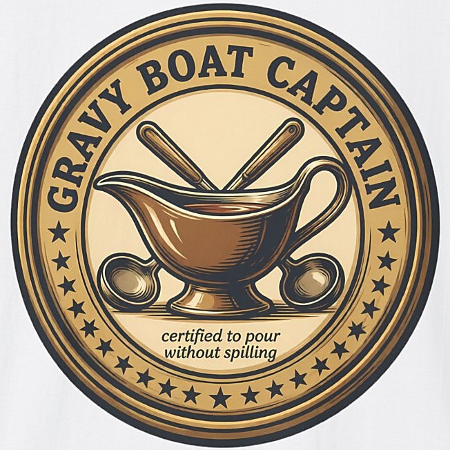 Gravy Boat Captain Shirt - Thanksgiving Gravy Lover Tee - white