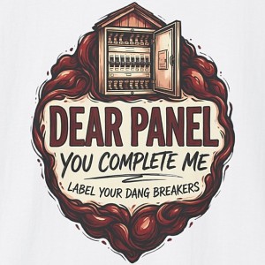 Dear Panel You Complete Me Shirt - Electrician Breaker Box Tee - white