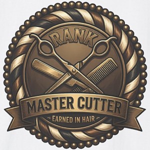 Master Cutter Barber Badge Shirt - Rank Earned in Hair - white