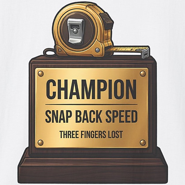 Champion Snap Back Speed Tape Measure Trophy Shirt - white